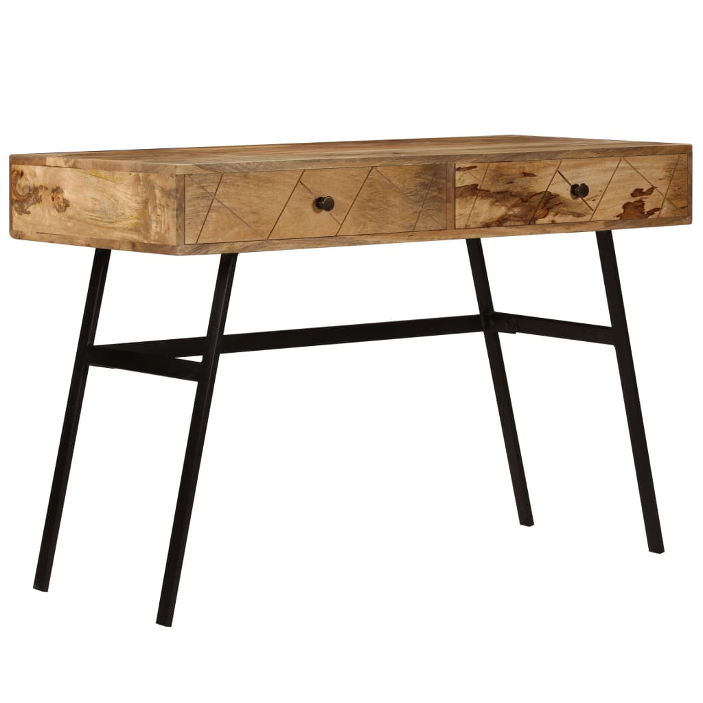 vidaXL Biurko z szufladami, lite drewno mango, 110 x 50 x 76 cm