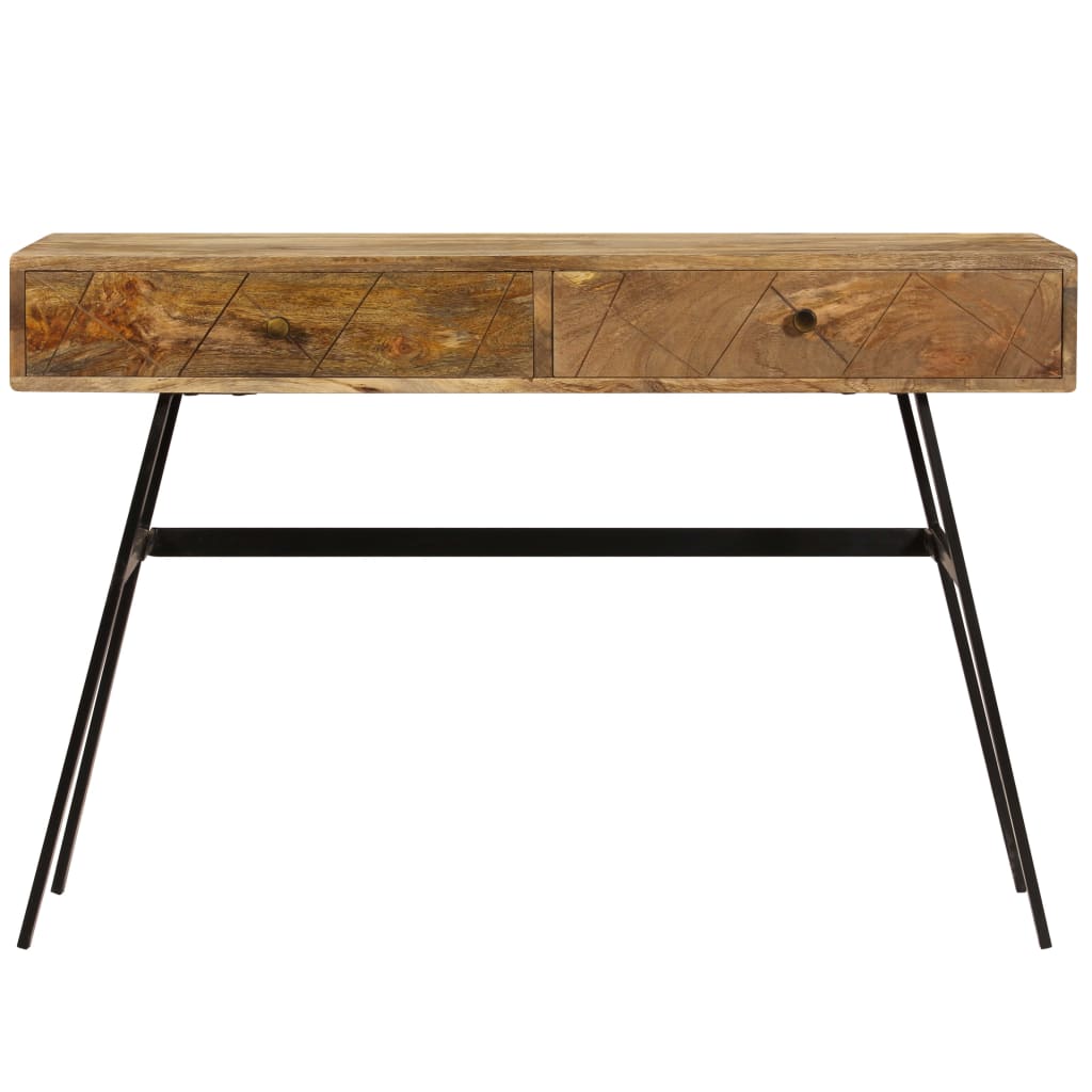vidaXL Biurko z szufladami, lite drewno mango, 110 x 50 x 76 cm