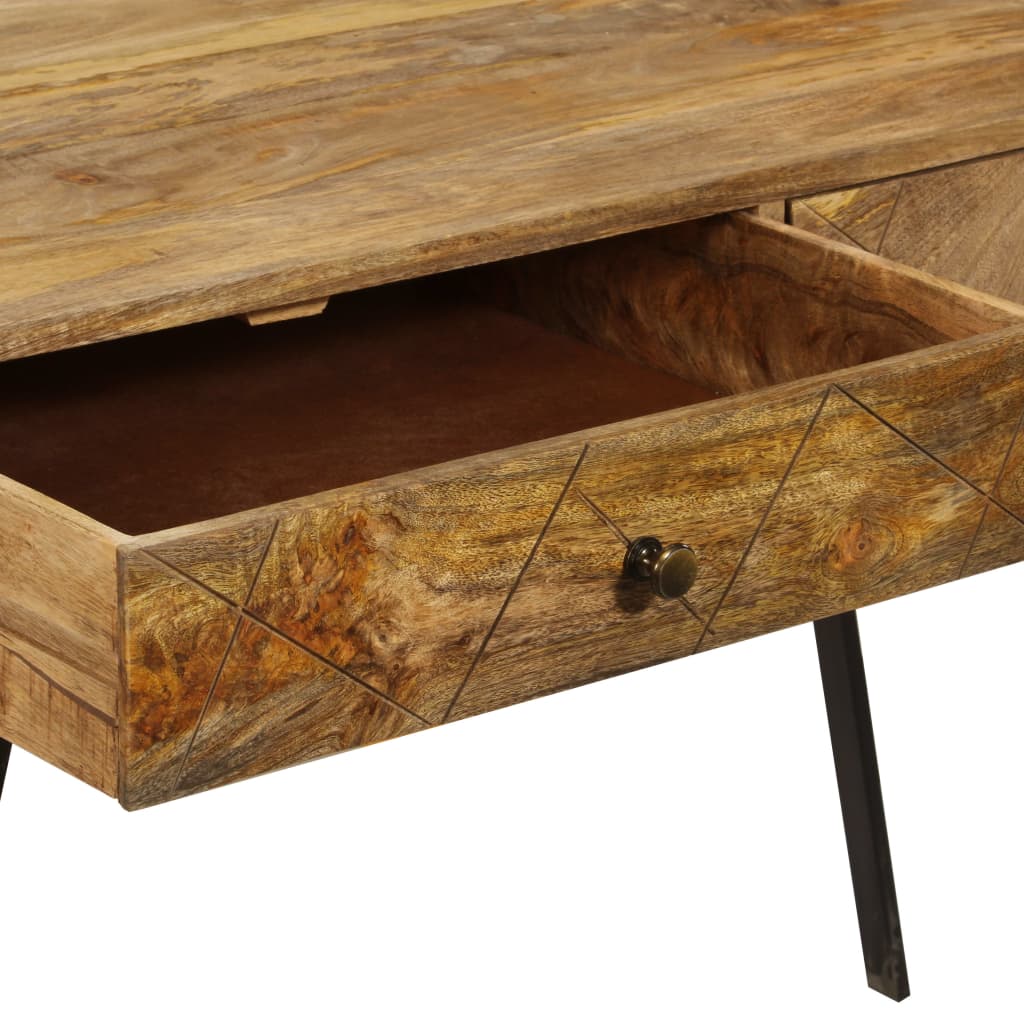 vidaXL Biurko z szufladami, lite drewno mango, 110 x 50 x 76 cm