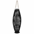 vidaXL Wiszący lampion na świece, bambusowy, czarny, 95 cm