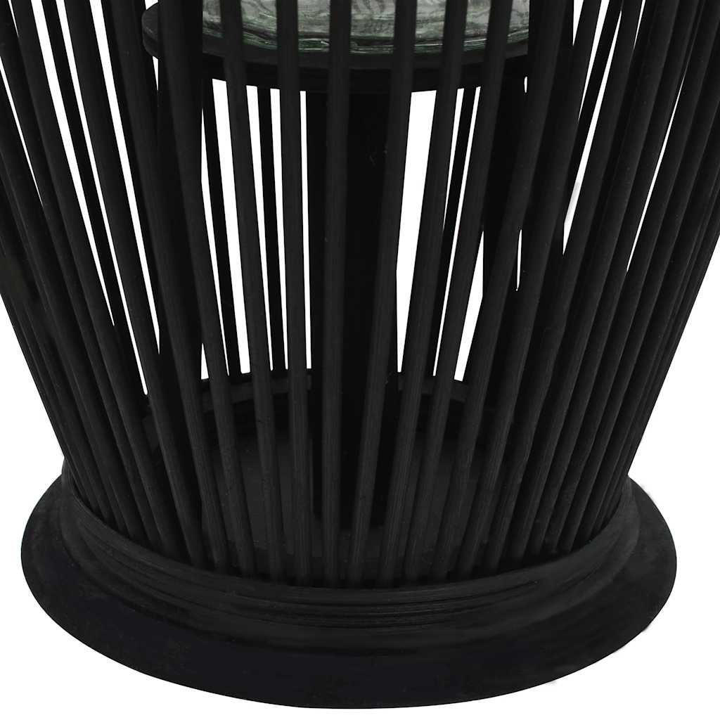vidaXL Wiszący lampion na świece, bambusowy, czarny, 60 cm