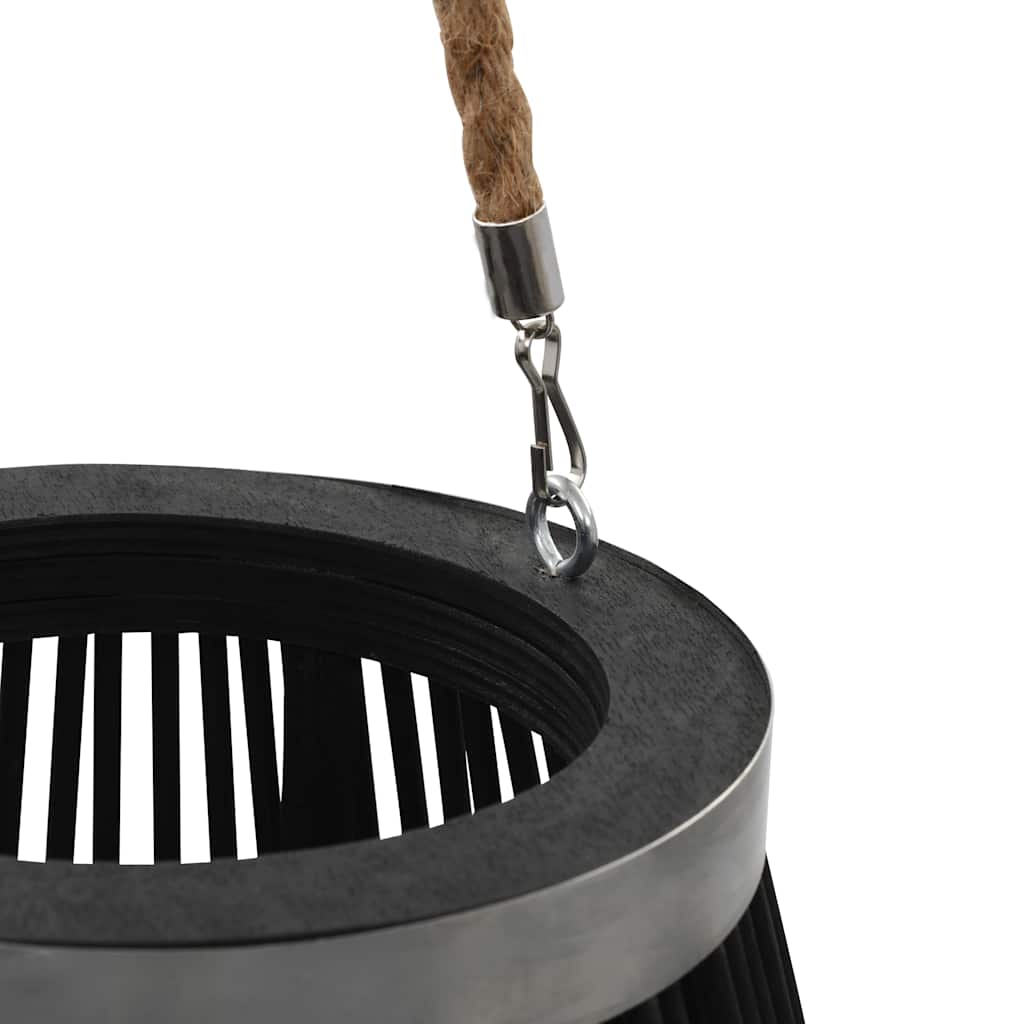 vidaXL Wiszący lampion na świece, bambusowy, czarny, 60 cm