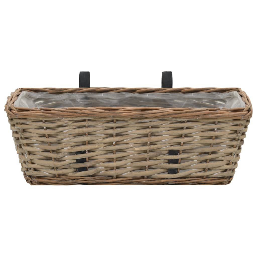 vidaXL Donice balkonowe, 2 szt., wiklina z wyściółką z PE, 40 cm
