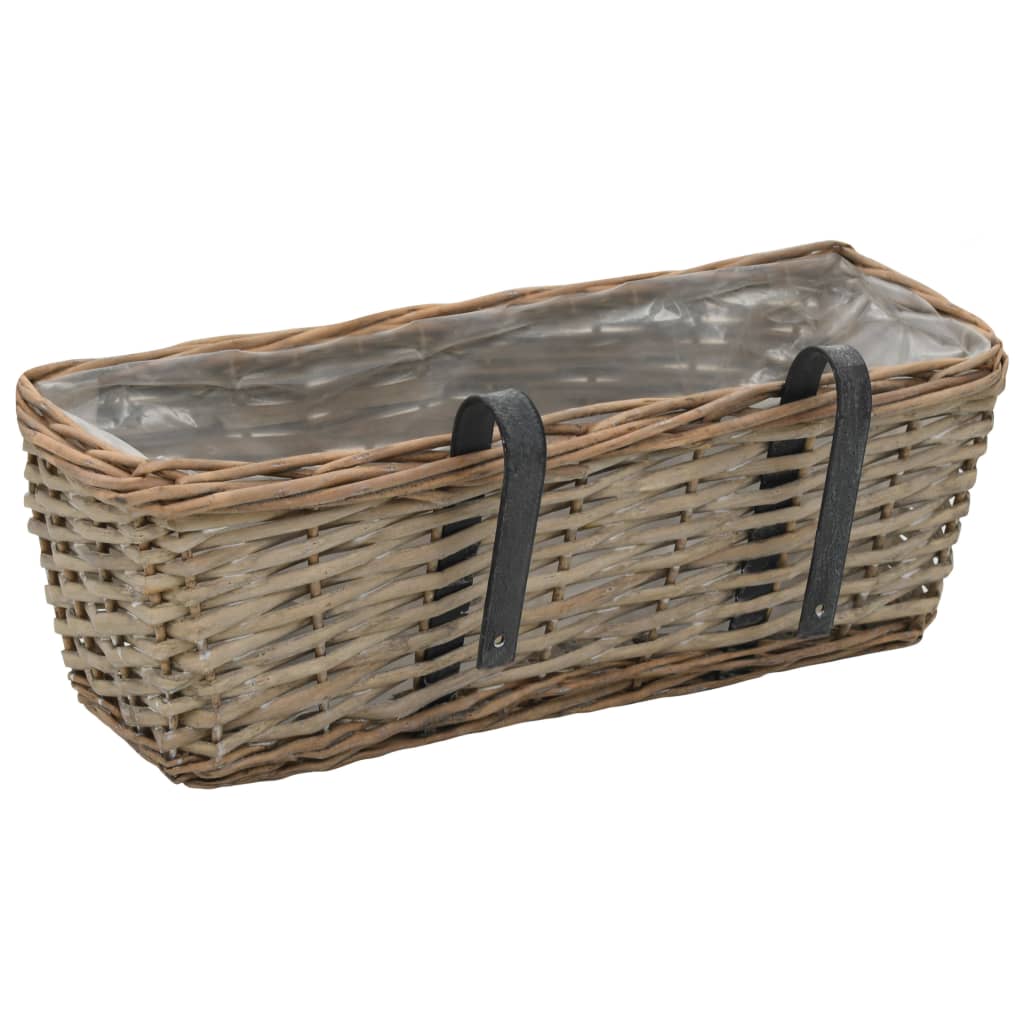 vidaXL Donice balkonowe, 2 szt., wiklina z wyściółką z PE, 40 cm