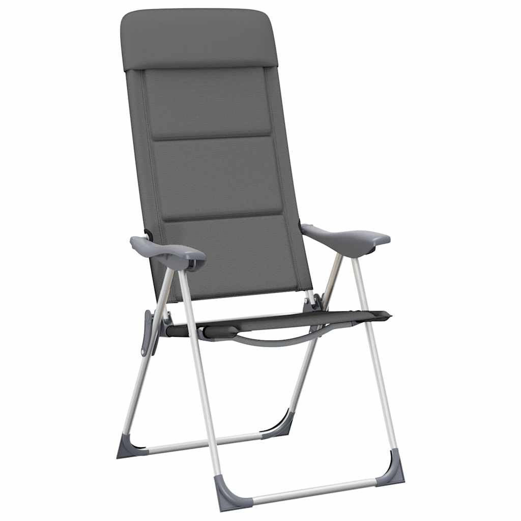 vidaXL Krzesła turystyczne, 2 szt., 58 x 69 x 111 cm, aluminium, szare