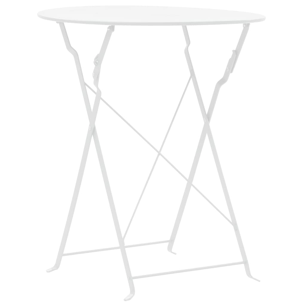 vidaXL 3-cz. zestaw mebli bistro, stal, biały