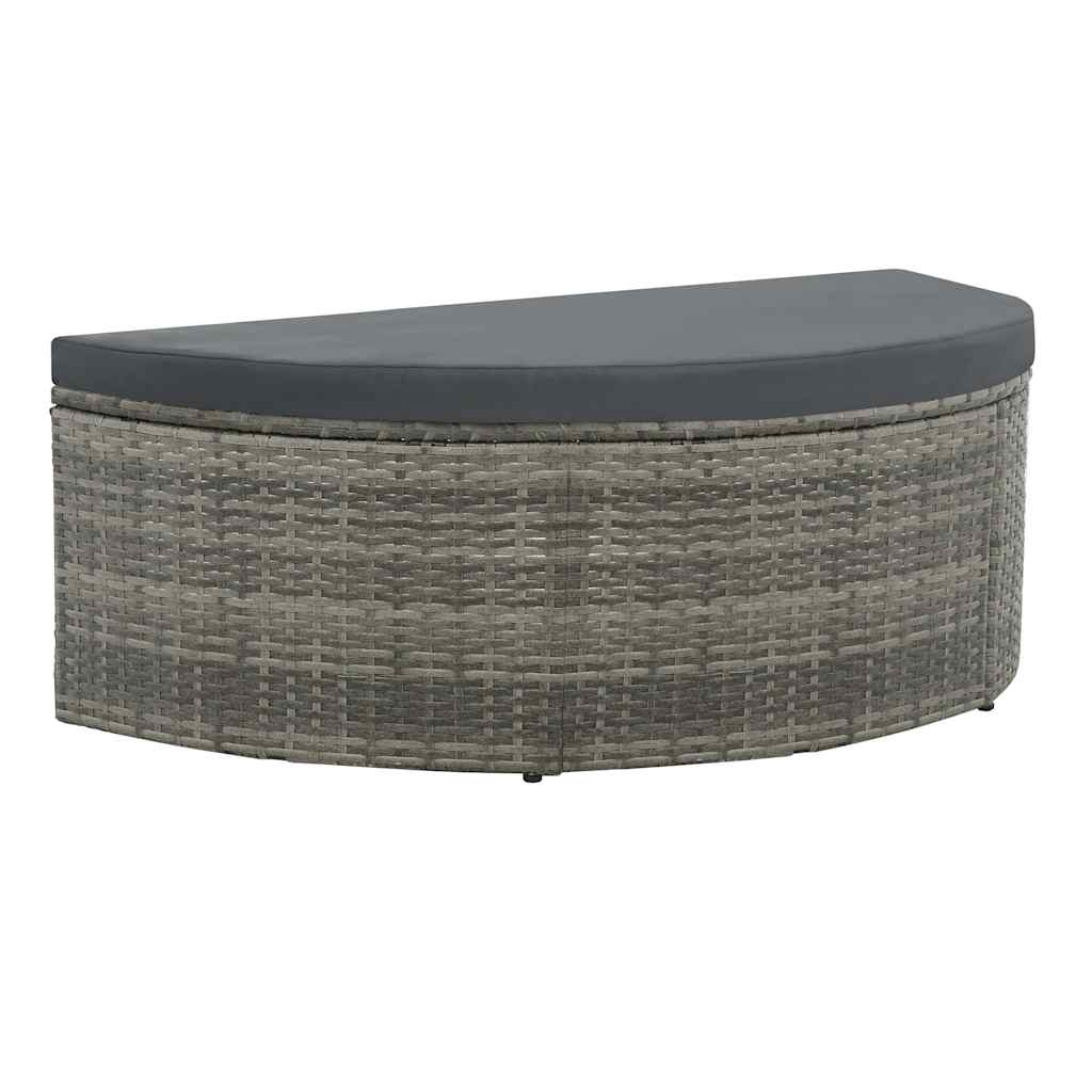 vidaXL 2-osobowa sofa z poduszkami i parasolem, polirattan, szara