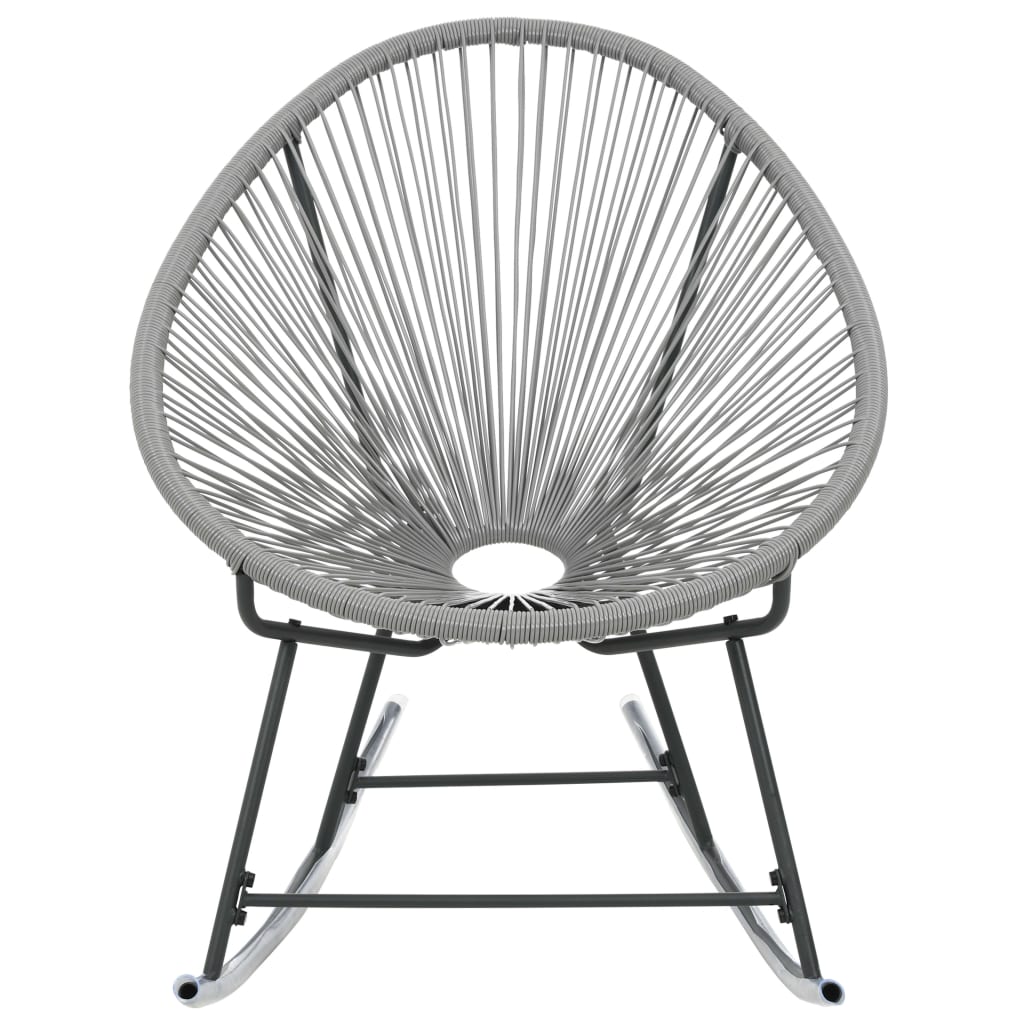 vidaXL Bujane krzesło ogrodowe, szare, rattan PE