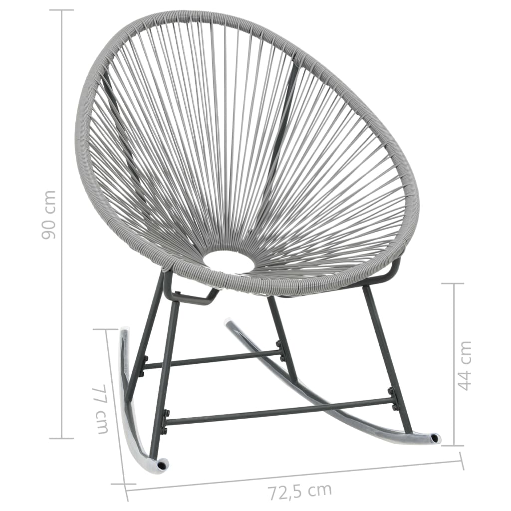 vidaXL Bujane krzesło ogrodowe, szare, rattan PE