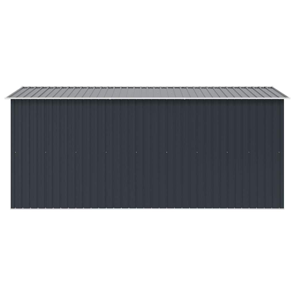 vidaXL Szopa ogrodowa, 257x392x181 cm, metal, antracytowa