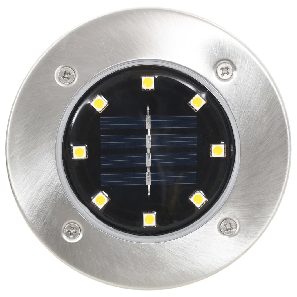 vidaXL Solarne lampy gruntowe, 8 szt., białe LED