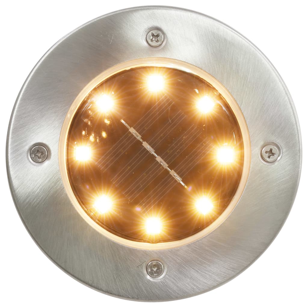 vidaXL Solarne lampy gruntowe, 8 szt., ciepłe białe LED