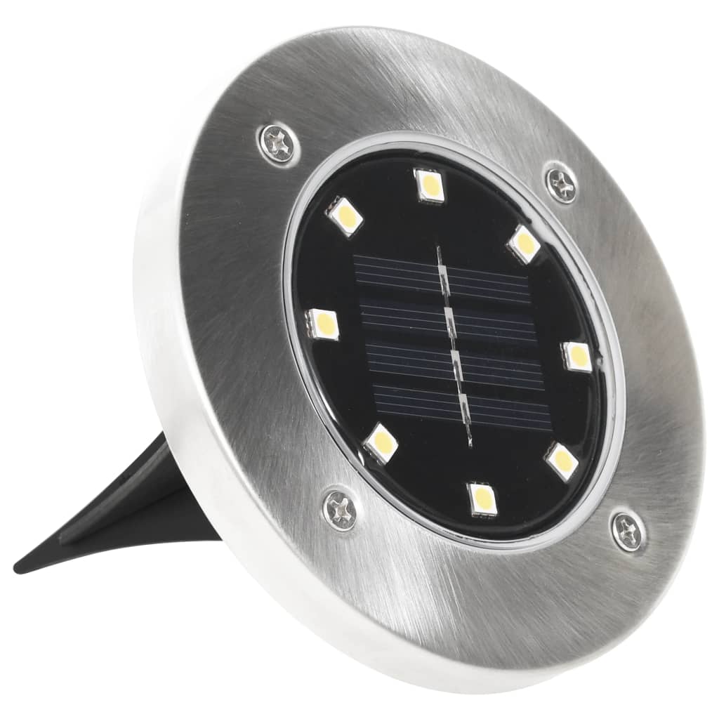 vidaXL Solarne lampy gruntowe, 8 szt., ciepłe białe LED
