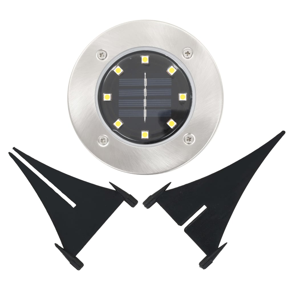 vidaXL Solarne lampy gruntowe, 8 szt., ciepłe białe LED