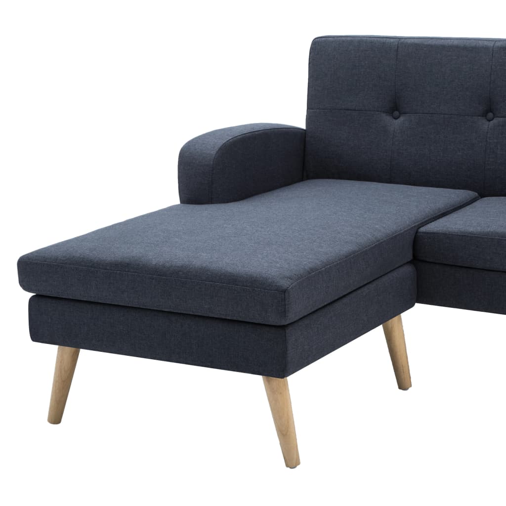 vidaXL Sofa w kształcie L, obita tkaniną, 186x136x79 cm, ciemnoszara