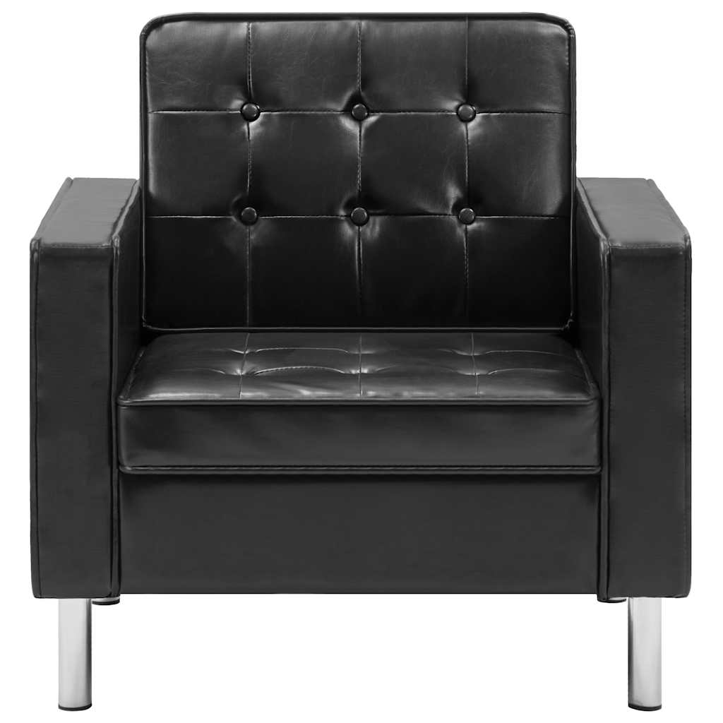 vidaXL Fotel Czarny 75x70x75 cm Skóra ekologiczna