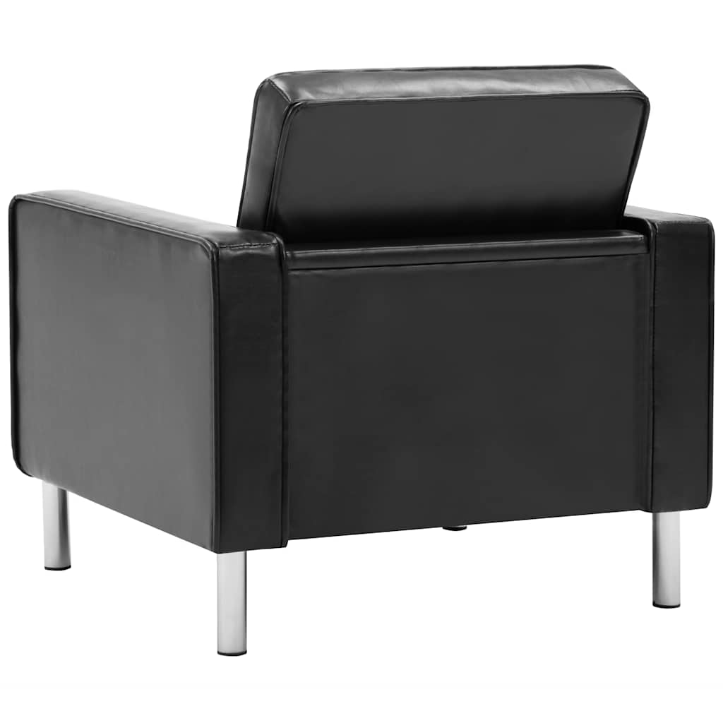vidaXL Fotel Czarny 75x70x75 cm Skóra ekologiczna