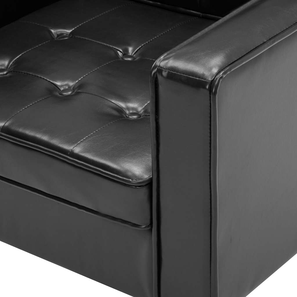 vidaXL Fotel Czarny 75x70x75 cm Skóra ekologiczna