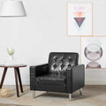 vidaXL Fotel Czarny 75x70x75 cm Skóra ekologiczna