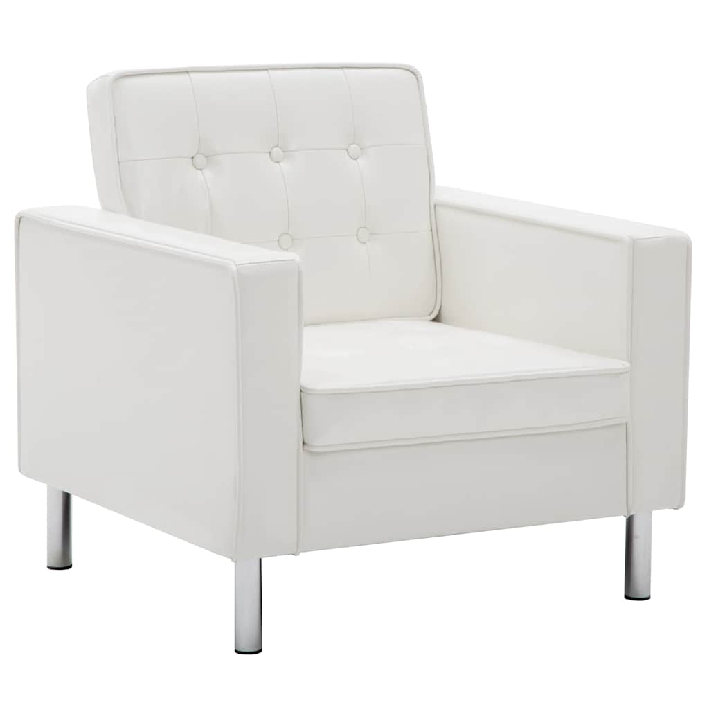 vidaXL Fotel biały 75x70x75 cm skóra ekologiczna