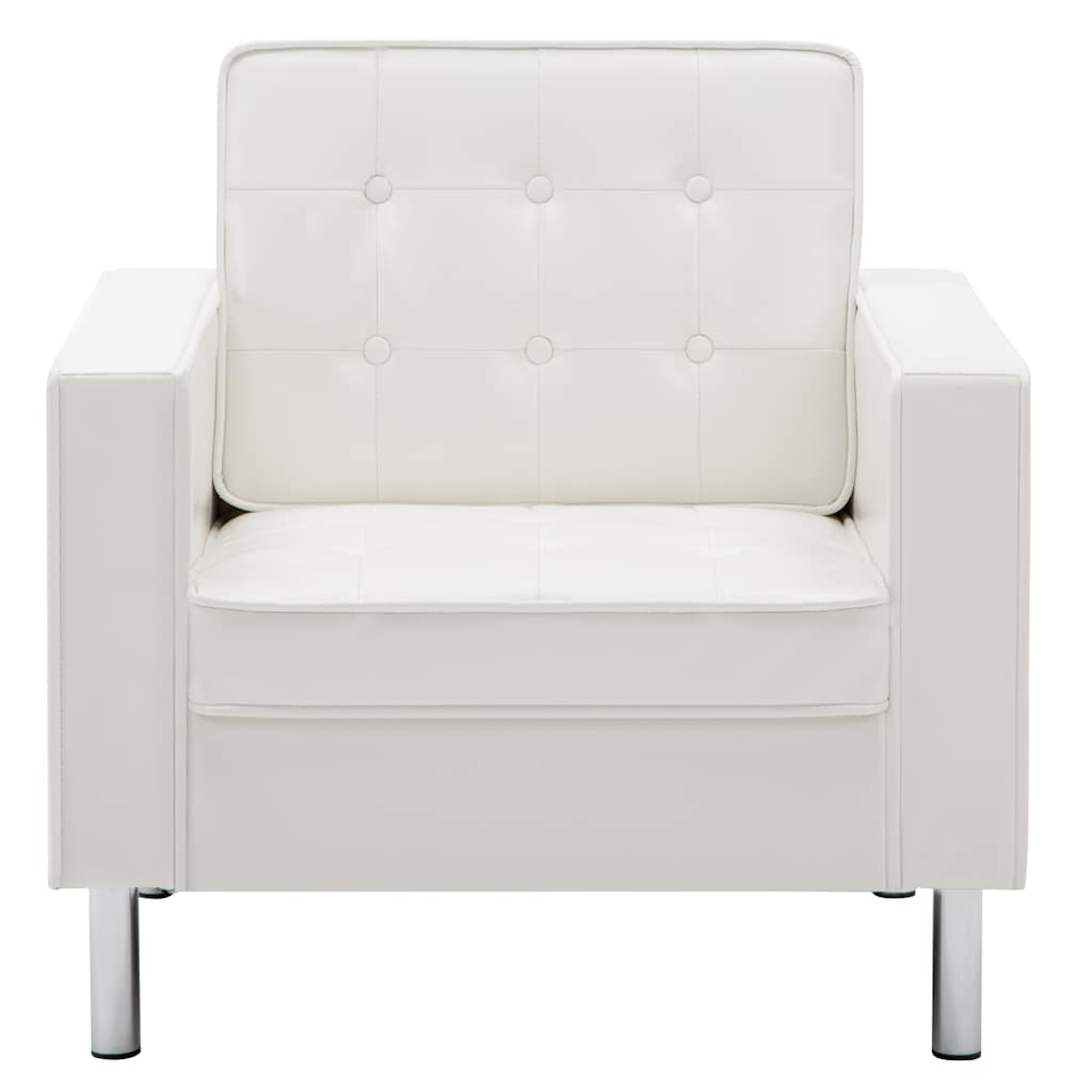 vidaXL Fotel biały 75x70x75 cm skóra ekologiczna