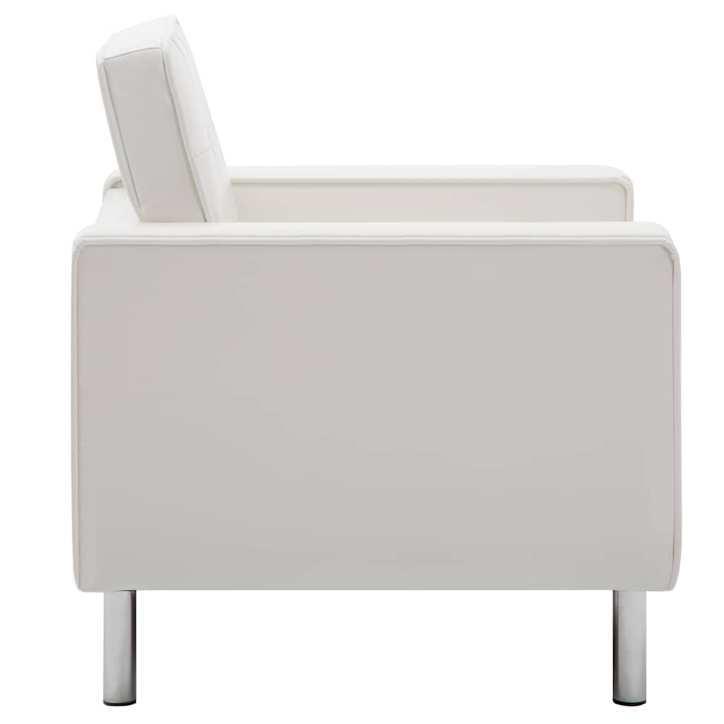vidaXL Fotel biały 75x70x75 cm skóra ekologiczna