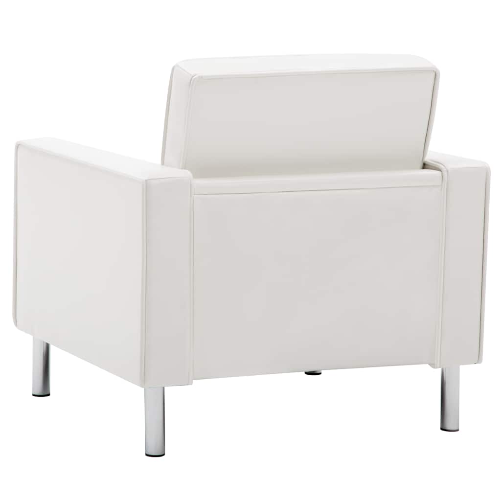 vidaXL Fotel biały 75x70x75 cm skóra ekologiczna