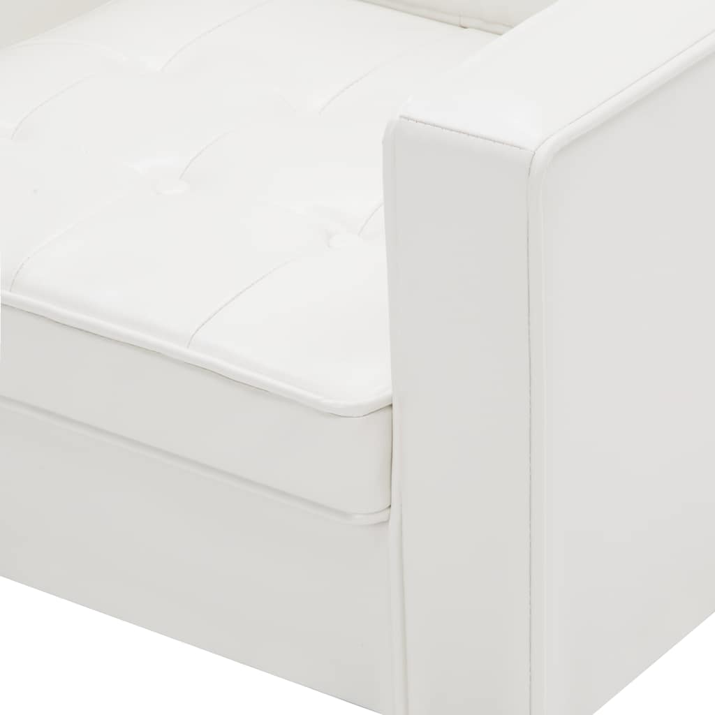 vidaXL Fotel biały 75x70x75 cm skóra ekologiczna