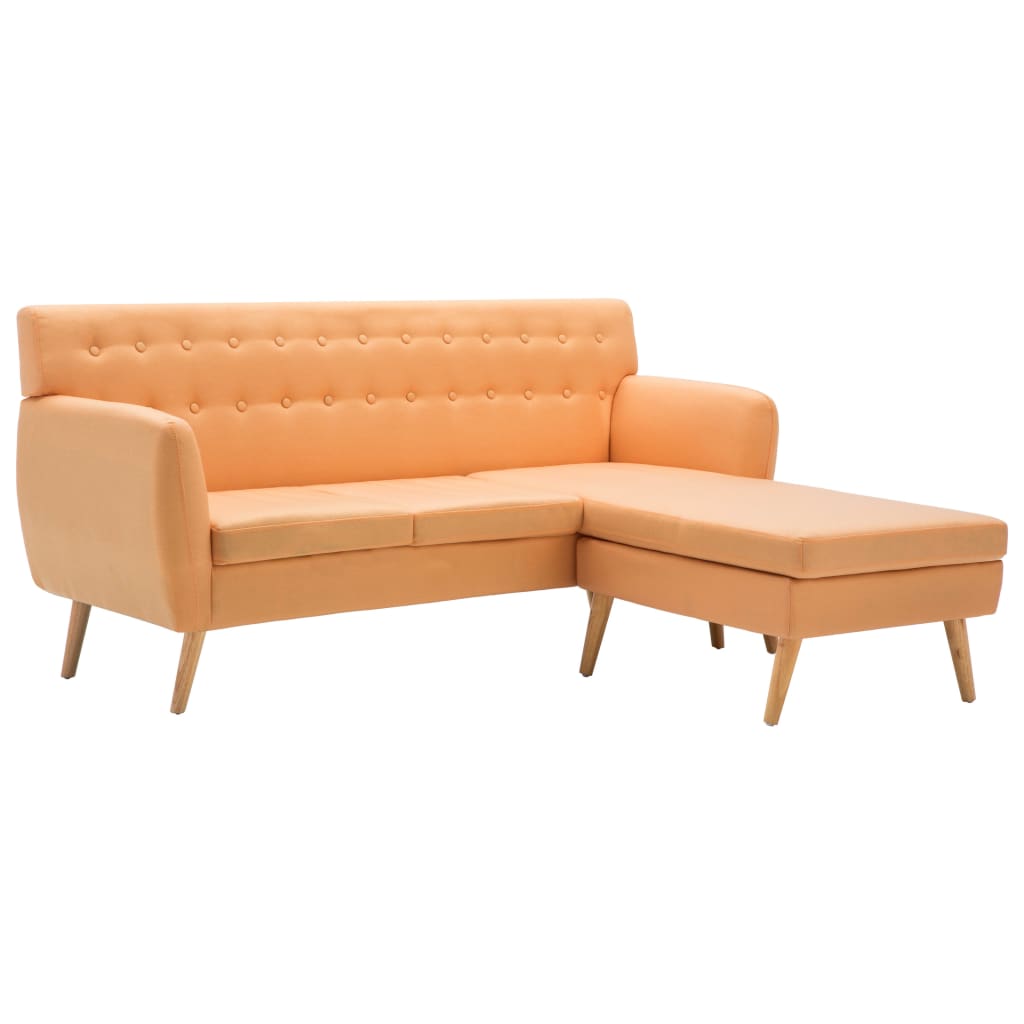 vidaXL Sofa z leżanką, obita tkaniną, 171,5x138x81,5 cm, pomarańczowa