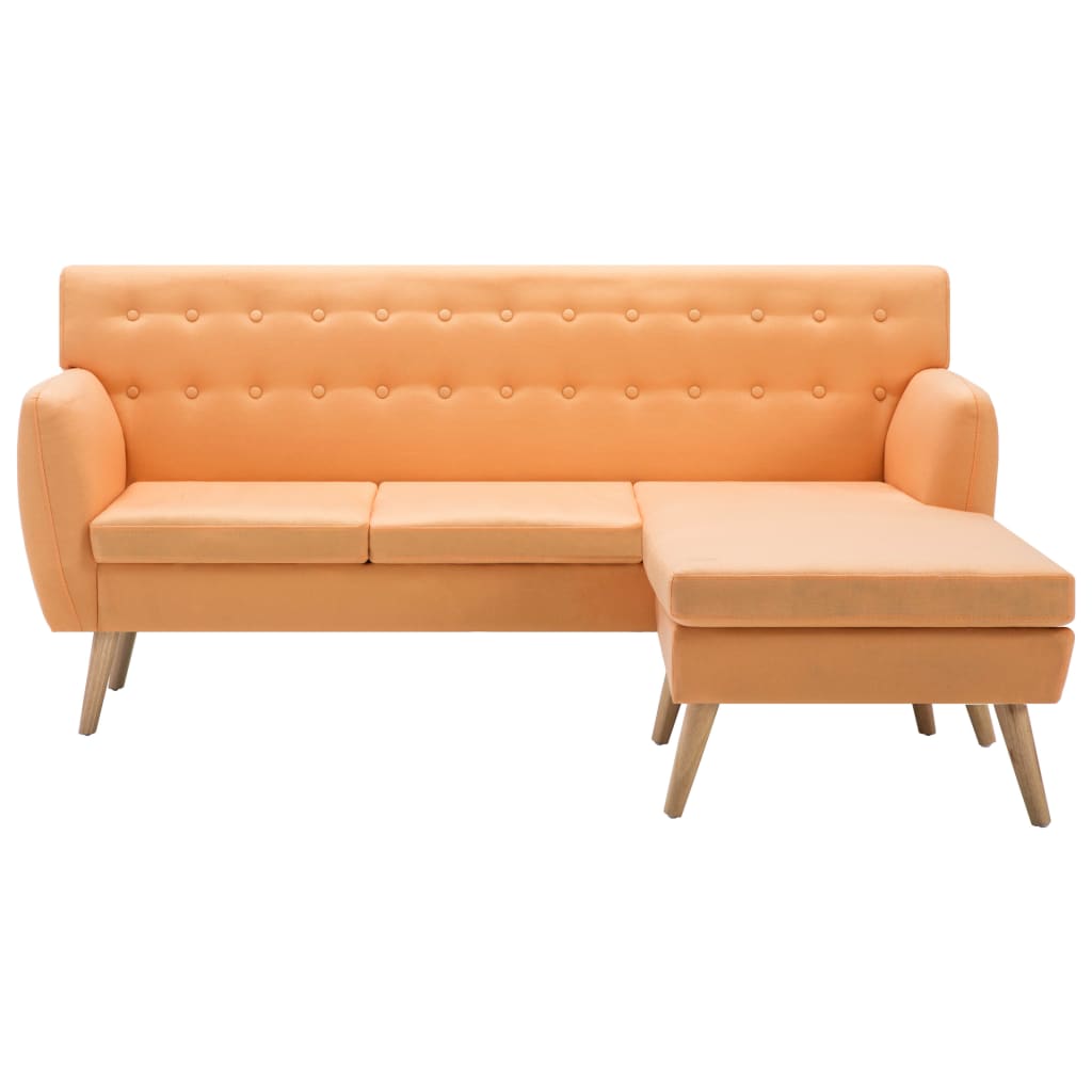 vidaXL Sofa z leżanką, obita tkaniną, 171,5x138x81,5 cm, pomarańczowa