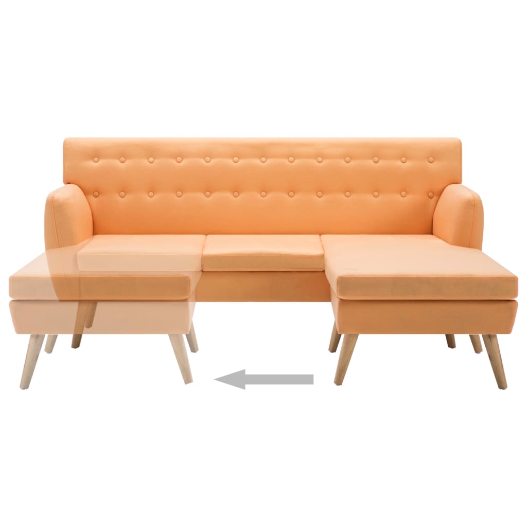 vidaXL Sofa z leżanką, obita tkaniną, 171,5x138x81,5 cm, pomarańczowa