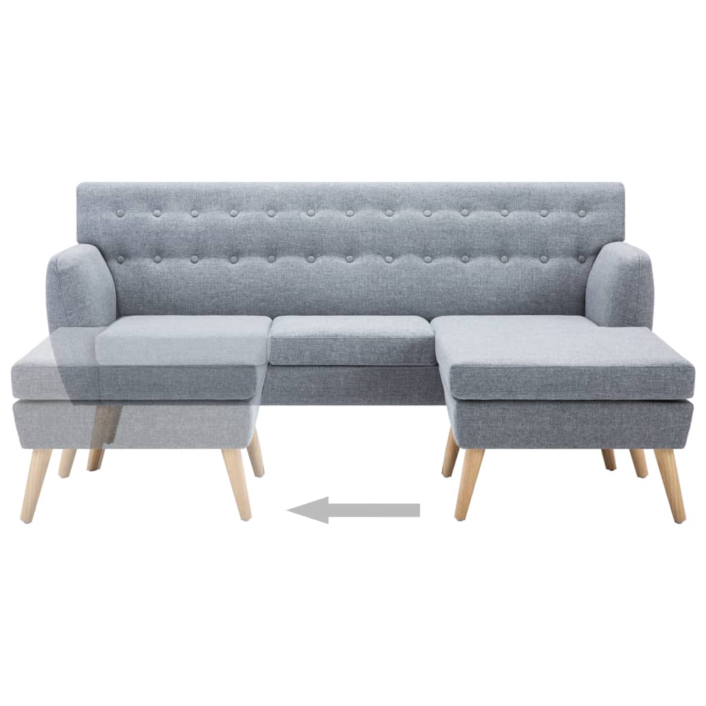vidaXL Sofa z leżanką, obita tkaniną, 171,5x138x81,5 cm, jasnoszara