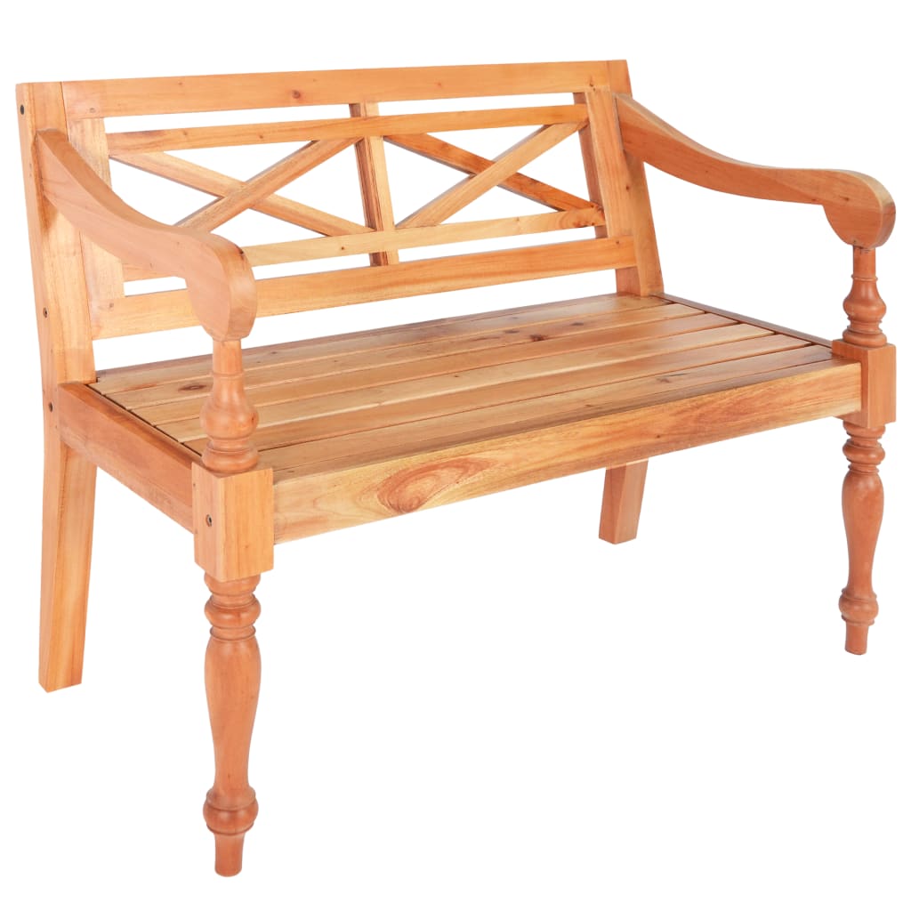 vidaXL Ławka Batavia, 98 cm, lite drewno mahoniowe, jasnobrązowa