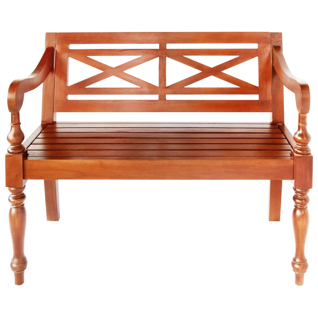 vidaXL Ławka Batavia, 98 cm, lite drewno mahoniowe, ciemnobrązowa
