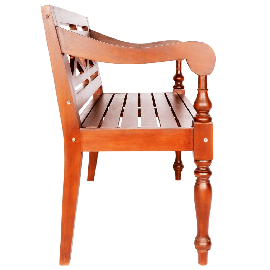 vidaXL Ławka Batavia, 98 cm, lite drewno mahoniowe, ciemnobrązowa