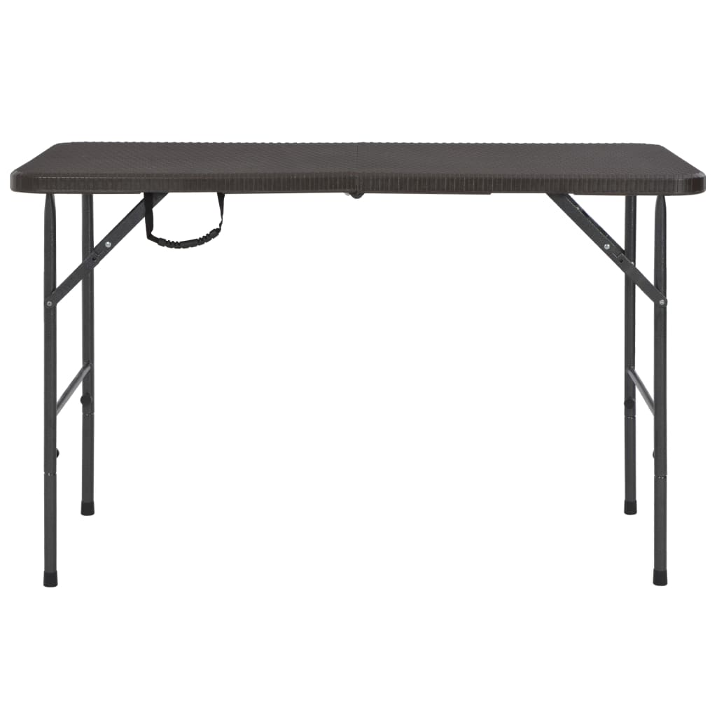 vidaXL Składany stół ogrodowy, brązowy, 120x60x74 cm, HDPE