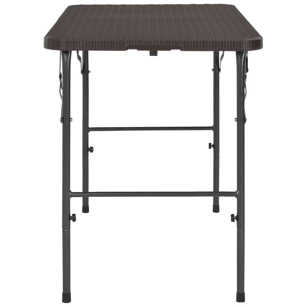 vidaXL Składany stół ogrodowy, brązowy, 120x60x74 cm, HDPE