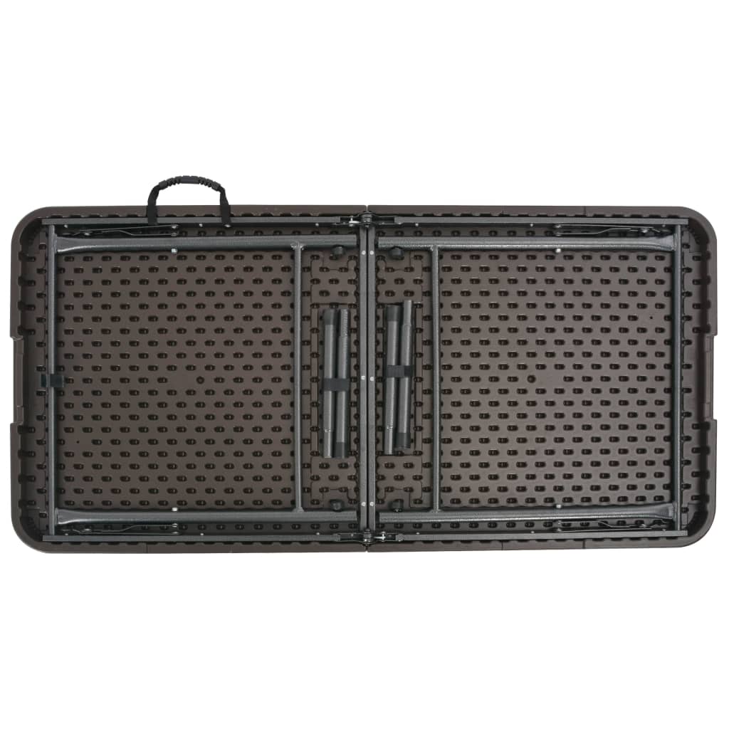 vidaXL Składany stół ogrodowy, brązowy, 120x60x74 cm, HDPE