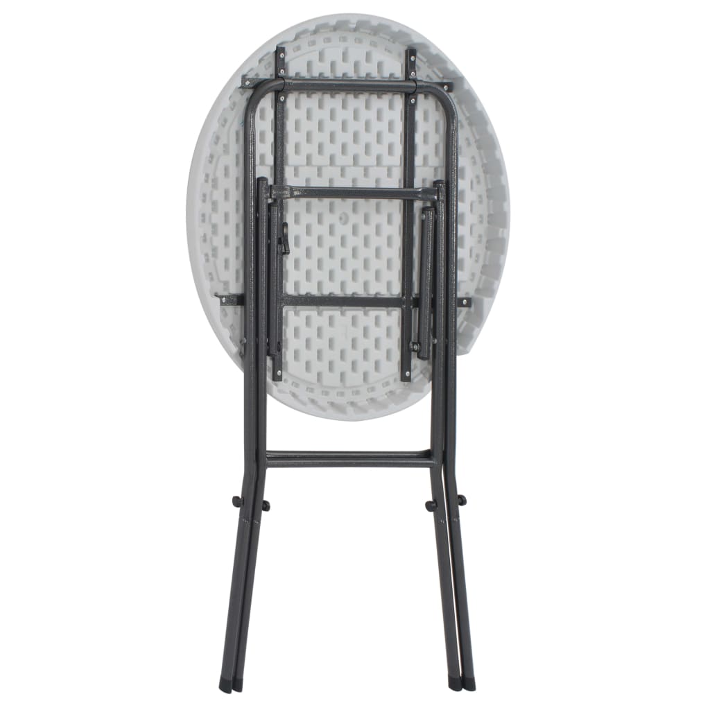 vidaXL Składany stolik barowy, biały, 80 x 110 cm, HDPE