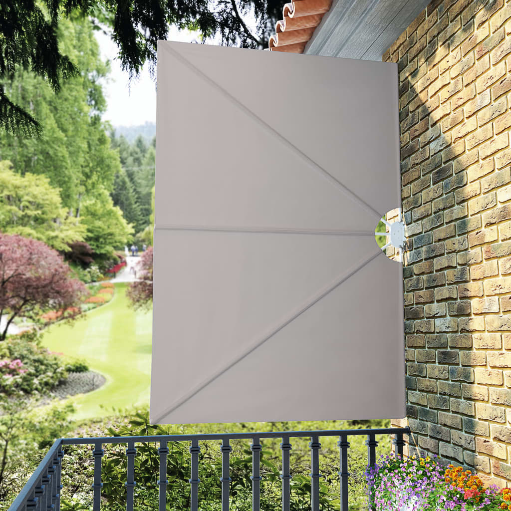 vidaXL Składany parawan tarasowy, kremowy, 240x160 cm
