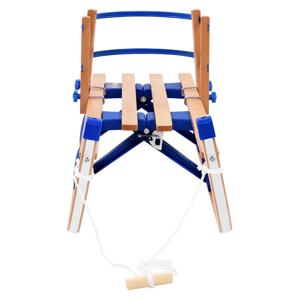 vidaXL Składane sanki z oparciem, drewniane, 119 cm