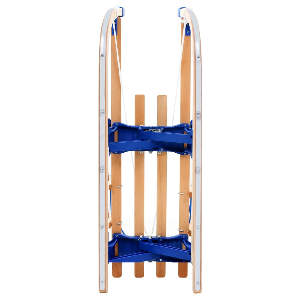 vidaXL Składane sanki z oparciem, drewniane, 119 cm