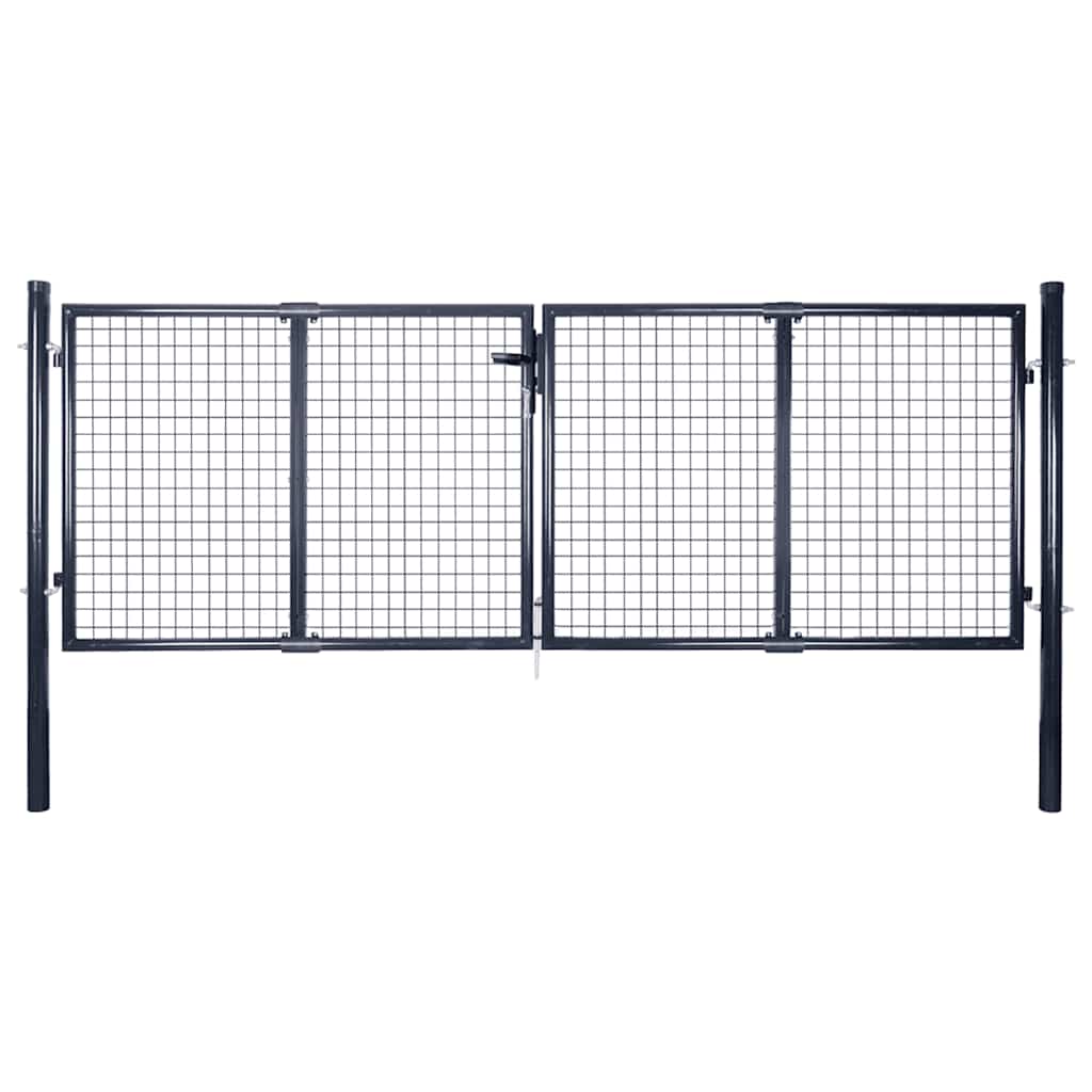 vidaXL Brama ogrodowa z siatki ocynkowanej, stal 300x75 cm, szara