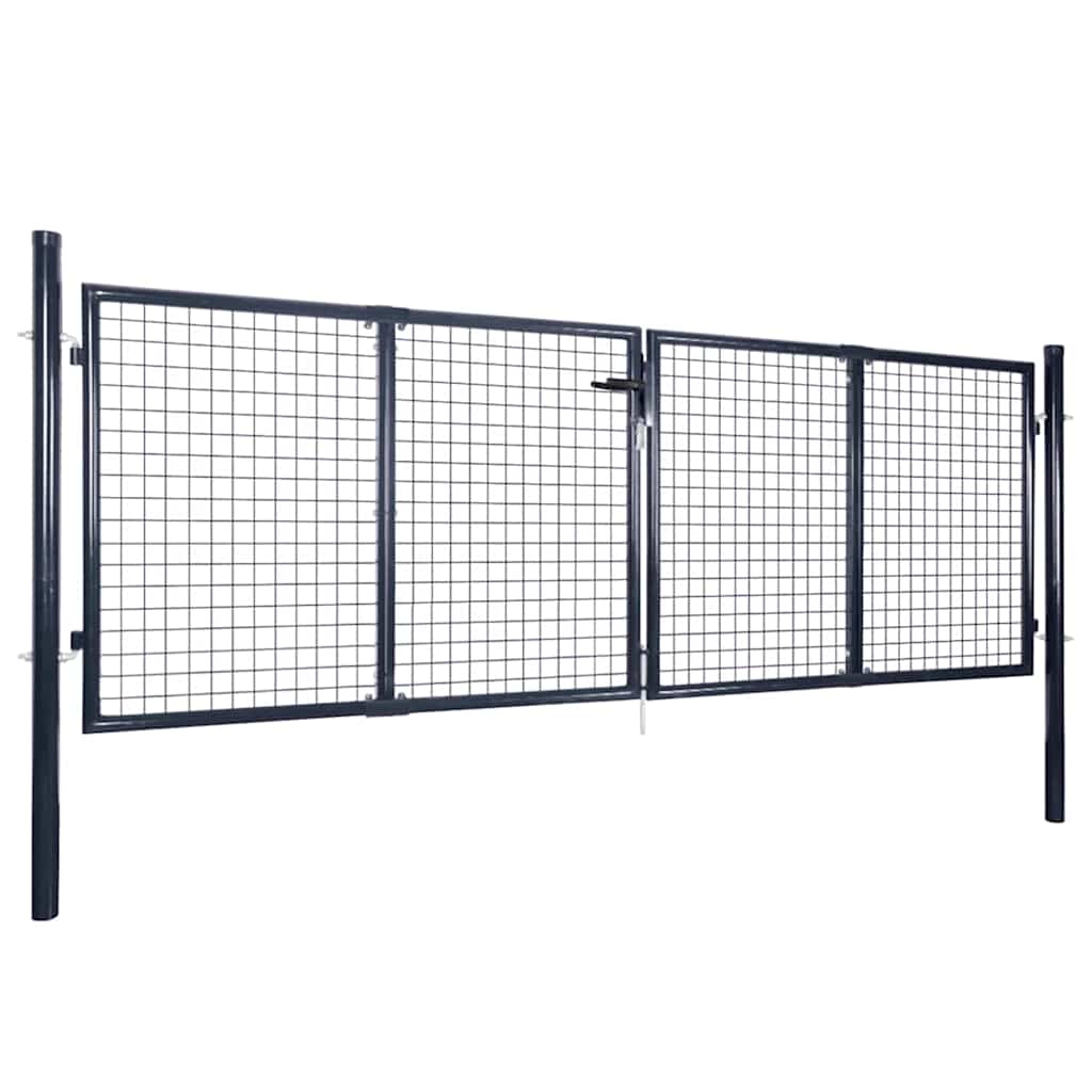 vidaXL Brama ogrodowa z siatki ocynkowanej, stal 300x75 cm, szara
