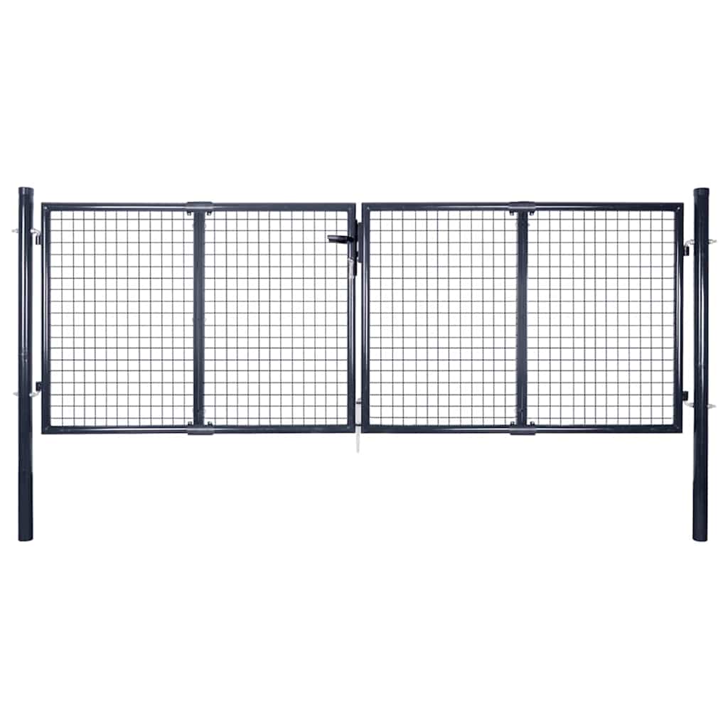vidaXL Brama ogrodowa z siatki ocynkowanej, stal 300x100 cm, szara