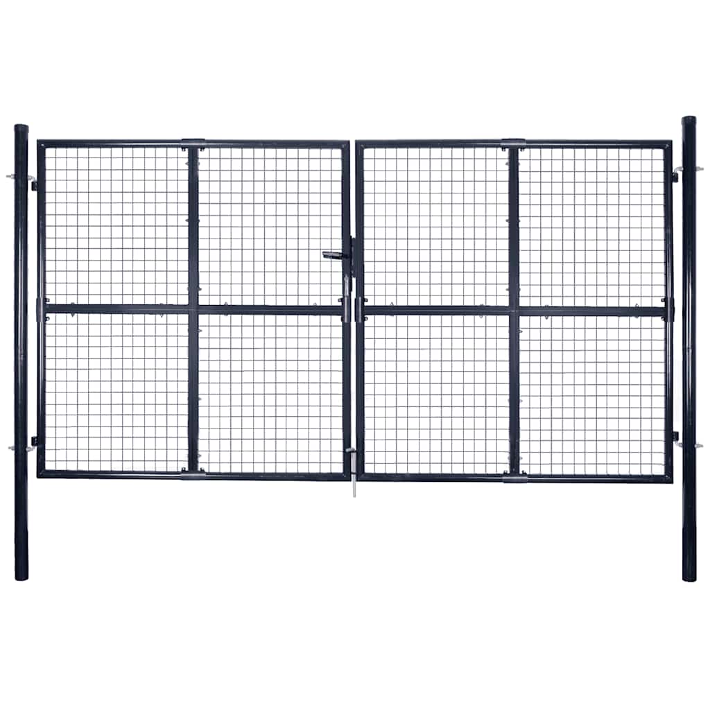 vidaXL Brama ogrodowa z siatki ocynkowanej, stal 300x200 cm, szara