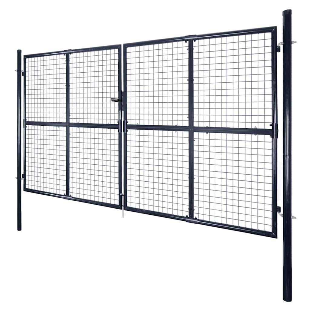 vidaXL Brama ogrodowa z siatki ocynkowanej, stal 300x200 cm, szara