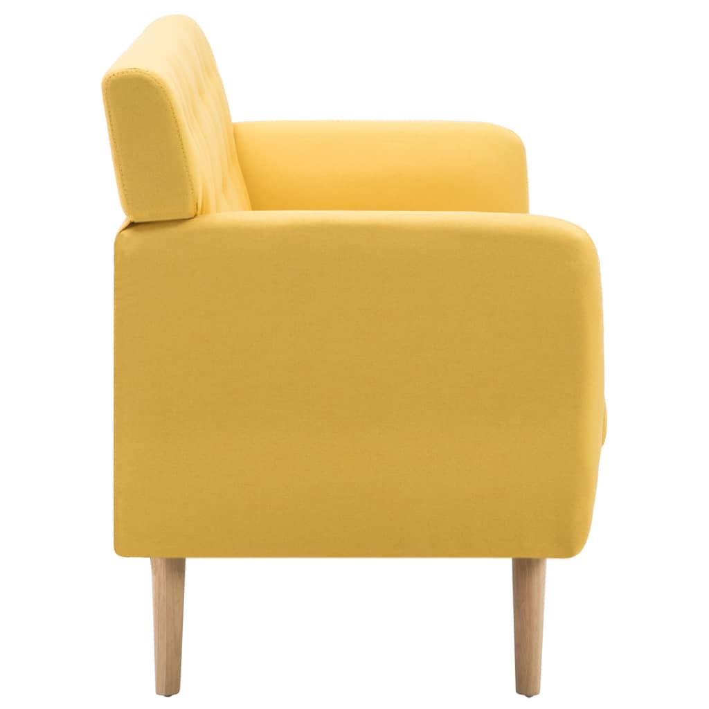 vidaXL 3-osobowa sofa tapicerowana tkaniną, 172x70x82 cm, żółta