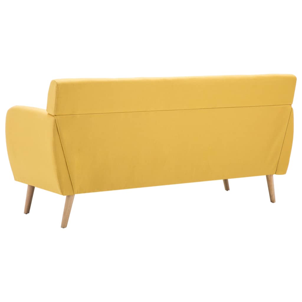 vidaXL 3-osobowa sofa tapicerowana tkaniną, 172x70x82 cm, żółta