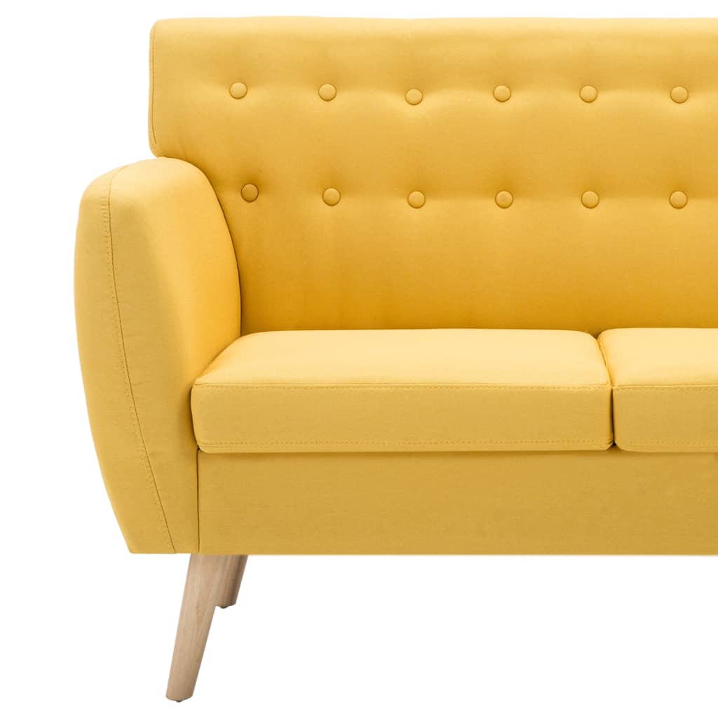 vidaXL 3-osobowa sofa tapicerowana tkaniną, 172x70x82 cm, żółta